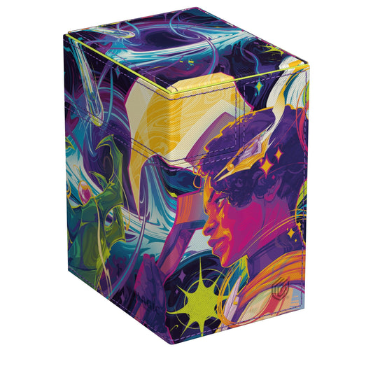 Image for Magic: The Gathering Edge of Eternities Flip 'n' Tray Deck Case XenoSkin - Haliya and Tezzeret (Holds 133+) - Deck Boxes