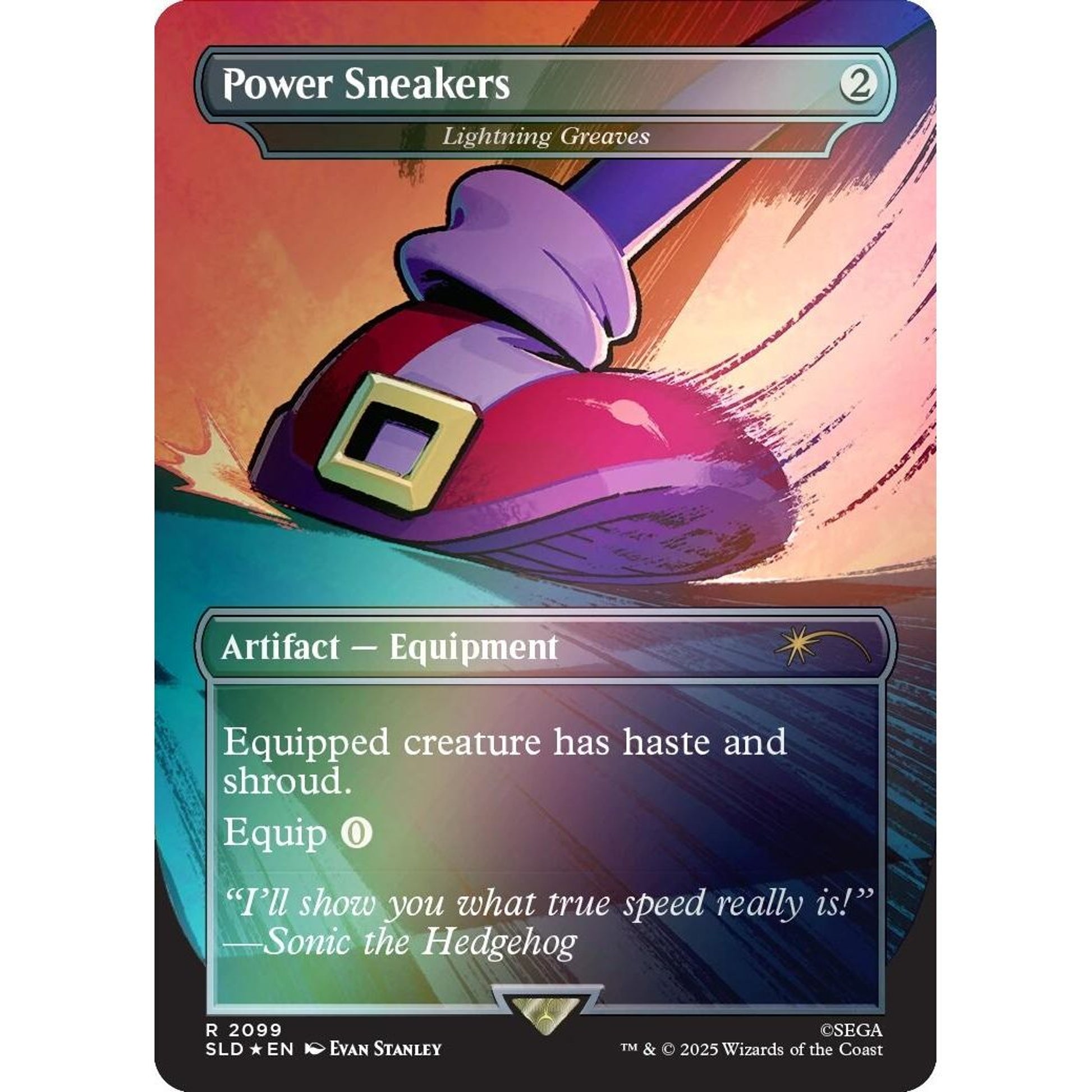 Image for Power Sneakers - Lightning Greaves (Rainbow Foil) (2099) (SLD) - Magic: The Gathering