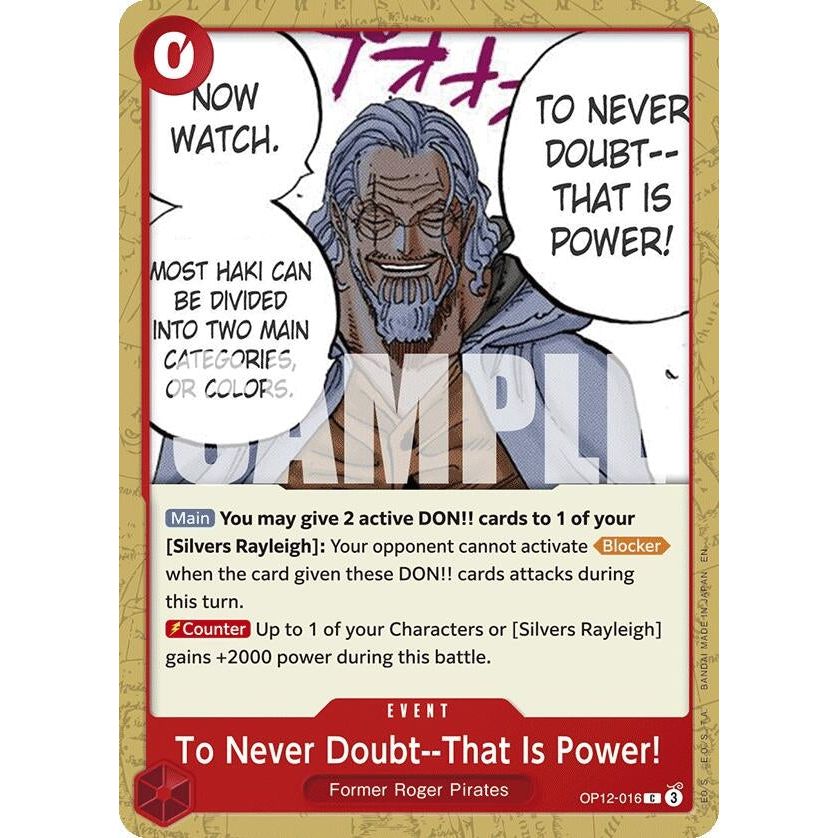 Image for To Never Doubt--That Is Power! (OP12-016) (OP12) - One Piece Card Game