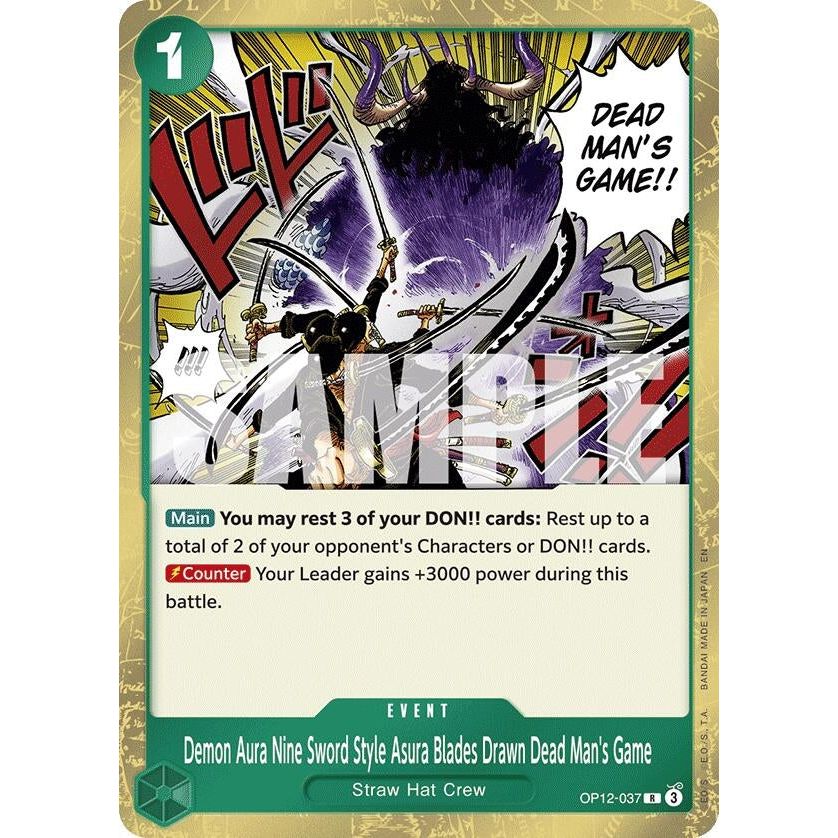 Image for Demon Aura Nine Sword Style Asura Blades Drawn Dead Man's Game (OP12-037) (OP12) - One Piece Card Game