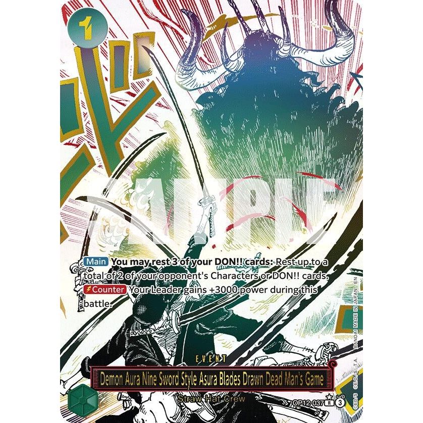 Image for Demon Aura Nine Sword Style Asura Blades Drawn Dead Man's Game (Alternate Art) (OP12-037) (OP12) - One Piece Card Game