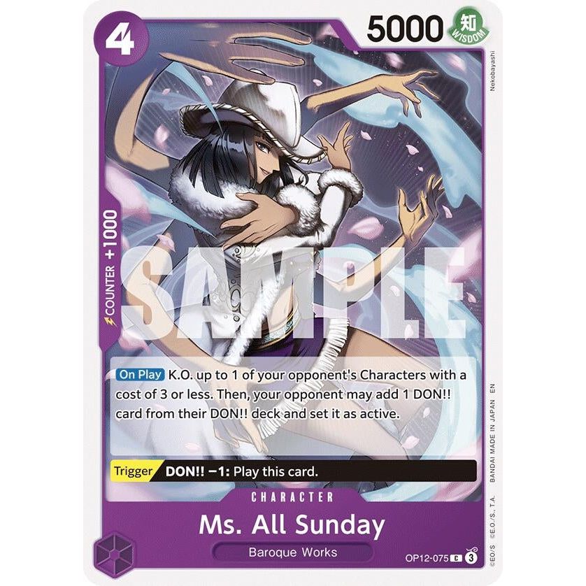 Image for Ms. All Sunday (OP12-075) (OP12) - One Piece Card Game