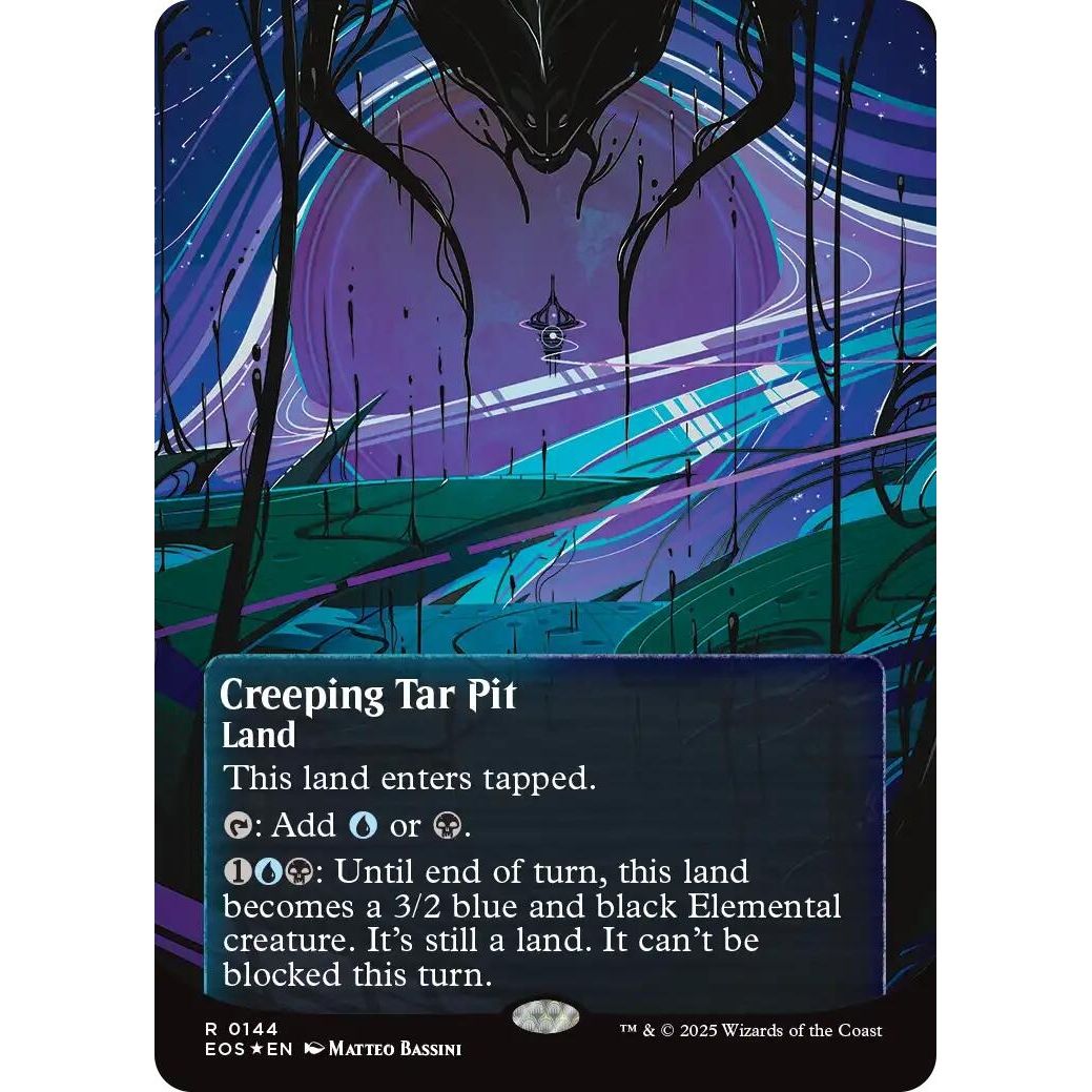 Image for Creeping Tar Pit (0144) (Borderless) (Galaxy Foil) (144) (EOS) - Magic: The Gathering