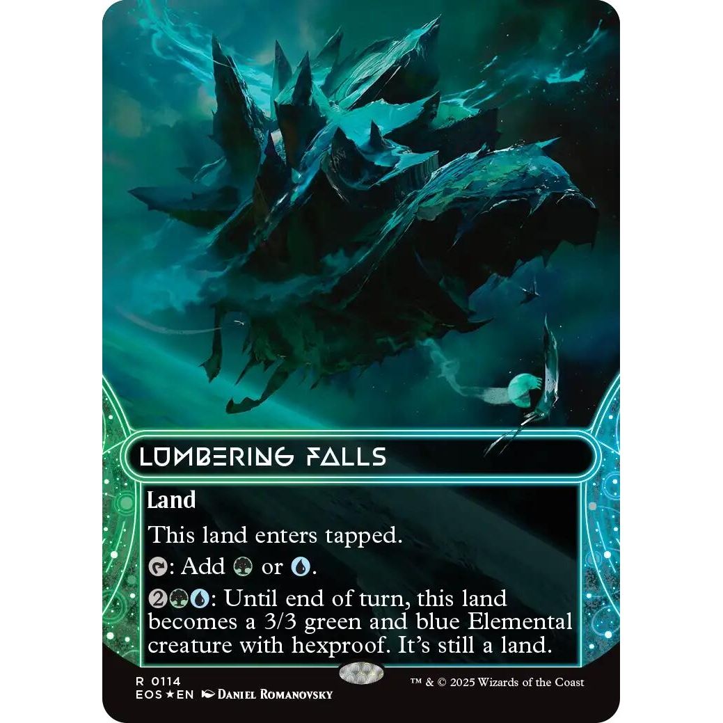 Image for Lumbering Falls (0114) (Borderless) (Galaxy Foil) (114) (EOS) - Magic: The Gathering