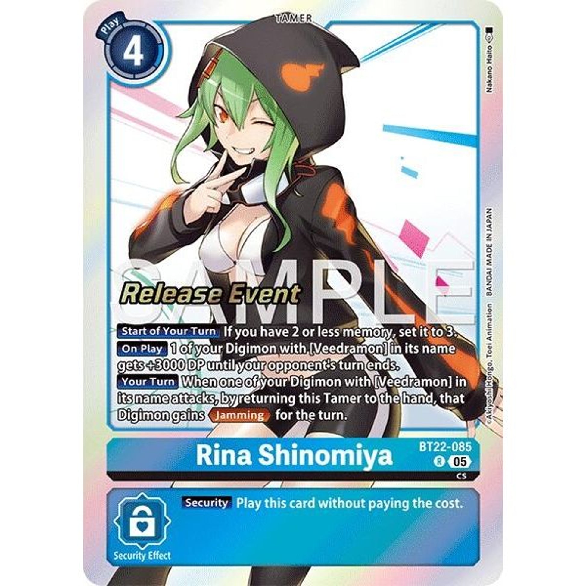 Image for Rina Shinomiya (BT22-085 R) (BT22_RE) - Digimon Card Game