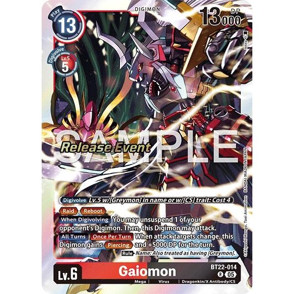 Image for Gaiomon (BT22-014 R) (BT22_RE) - Digimon Card Game