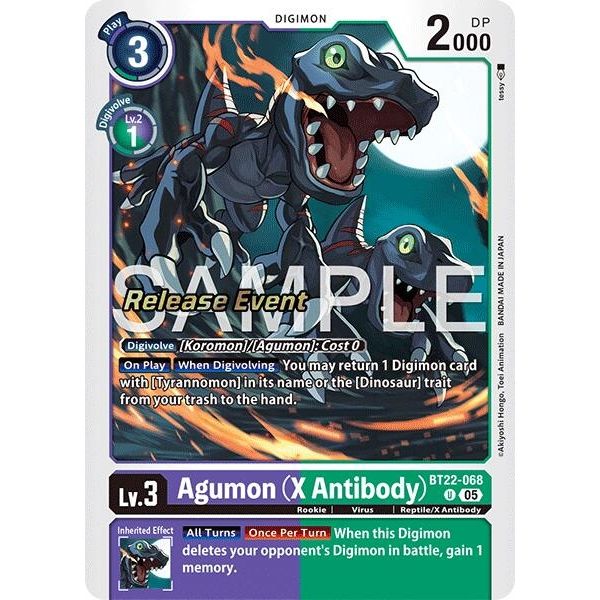 Image for Agumon (X Antibody) (BT22-068 U) (BT22_RE) - Digimon Card Game