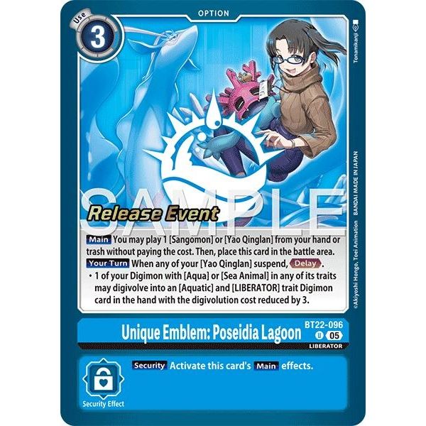 Image for Unique Emblem: Poseidia Lagoon (BT22-096 U) (BT22_RE) - Digimon Card Game
