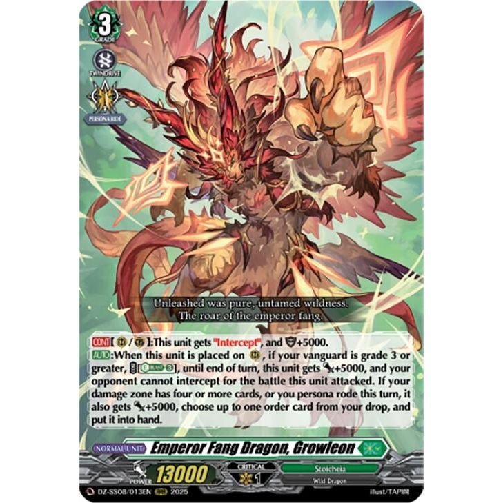 Image for Emperor Fang Dragon, Growleon (RRR) (DZ-SS08/013EN) (DZ-SS08) - Cardfight Vanguard