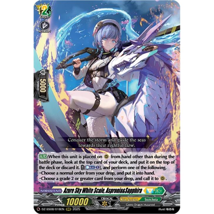 Image for Azure Sky White Scale, Aspronia&Sapphira (RRR) (DZ-SS08/018EN) (DZ-SS08) - Cardfight Vanguard
