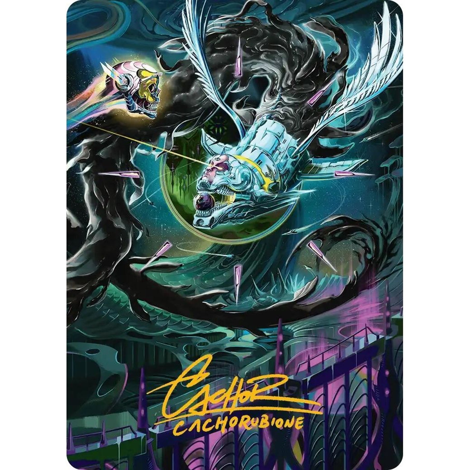 Image for Quantum Riddler Art Card (Gold-Stamped Signature) (39) (AAEOE) - Magic: The Gathering
