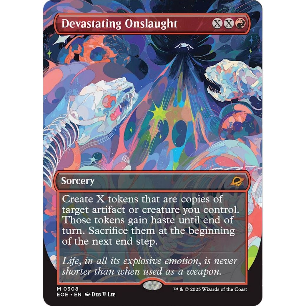 Image for Devastating Onslaught (Borderless) (308) (EOE) - Magic: The Gathering