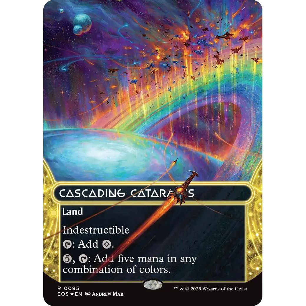 Image for Cascading Cataracts (0095) (Borderless) (Galaxy Foil) (95) (EOS) - Magic: The Gathering