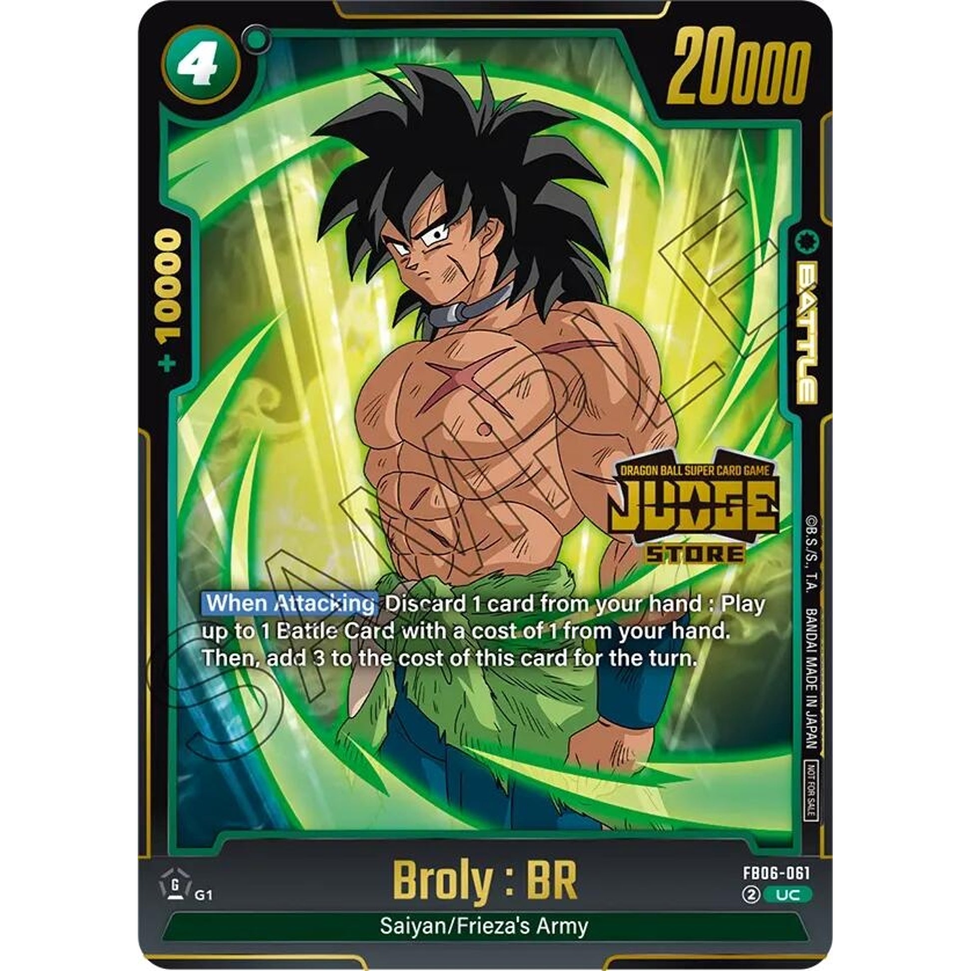 Image for Broly : BR (Judge Pack (Store Judge) 04) (FB06-061) (DBSFW_TPR) - Dragon Ball Super: Fusion World