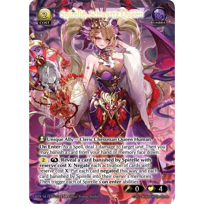 Image for Spirelle, Schwartz Queen (CSR) (221) (DTR1E) - Grand Archive TCG