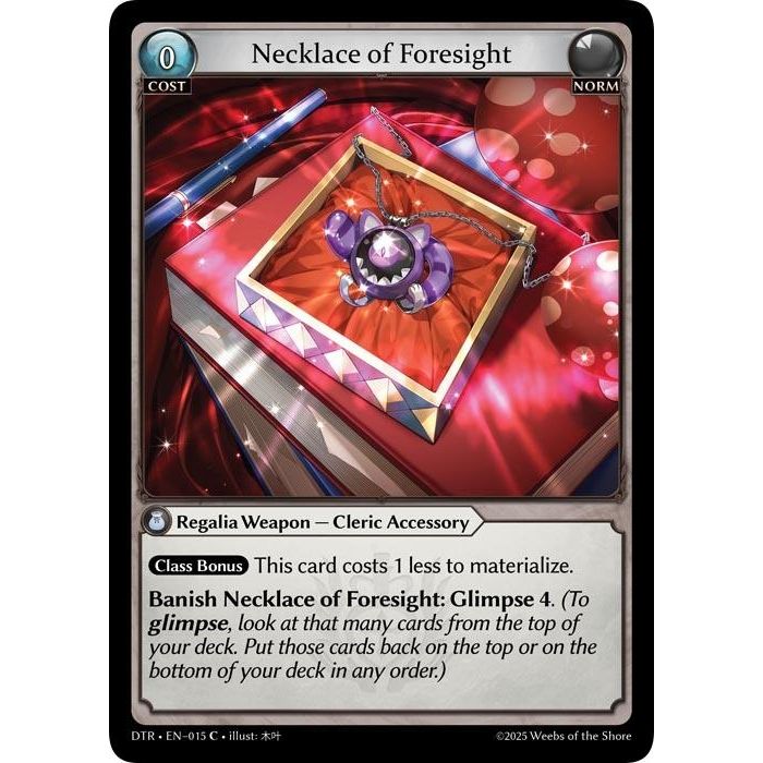 Image for Necklace of Foresight (015) (DTR1E) - Grand Archive TCG