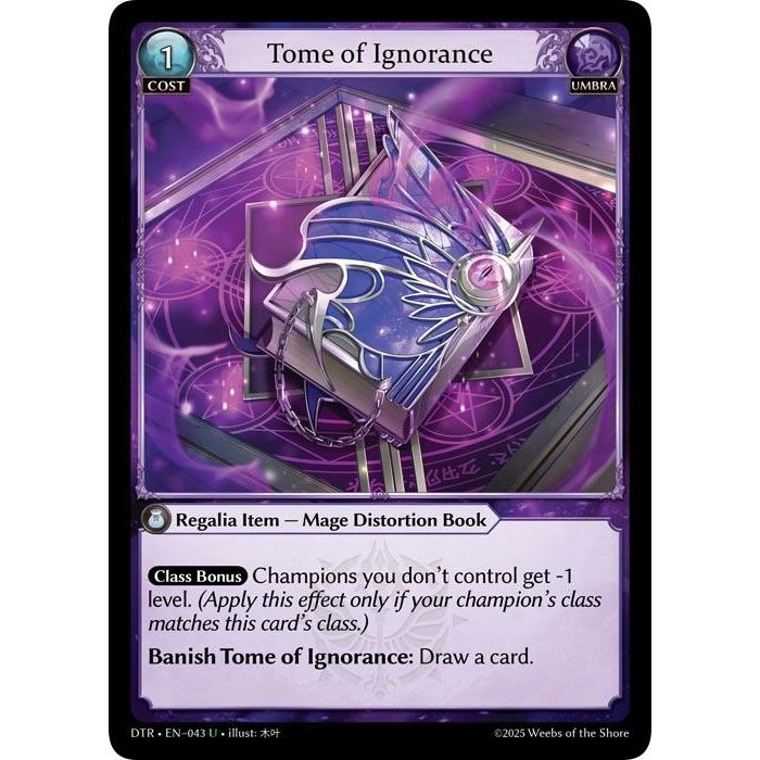 Image for Tome of Ignorance (043) (DTR1E) - Grand Archive TCG
