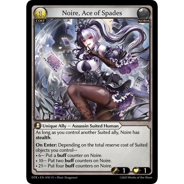 Image for Noire, Ace of Spades (078) (DTR1E) - Grand Archive TCG