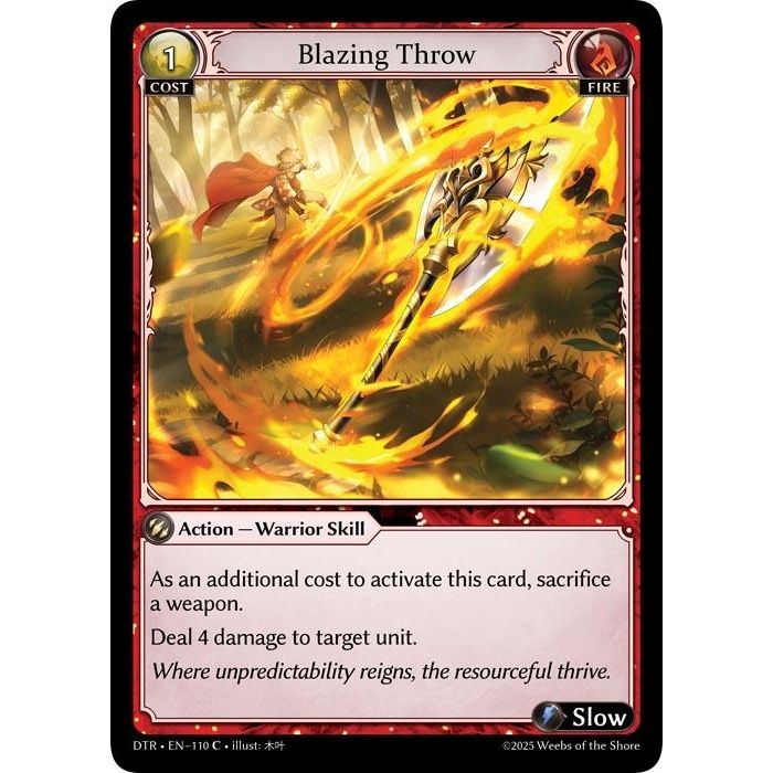 Image for Blazing Throw (110) (DTR1E) - Grand Archive TCG