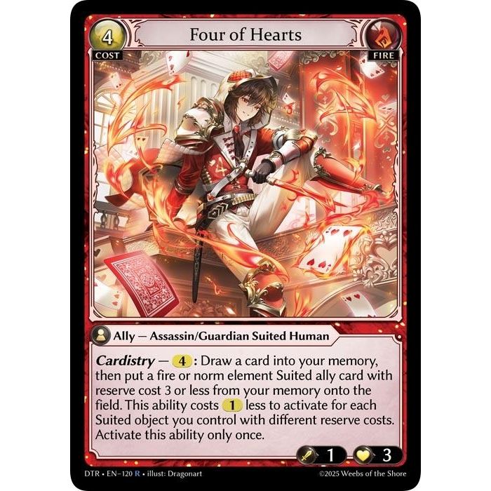 Image for Four of Hearts (120) (DTR1E) - Grand Archive TCG