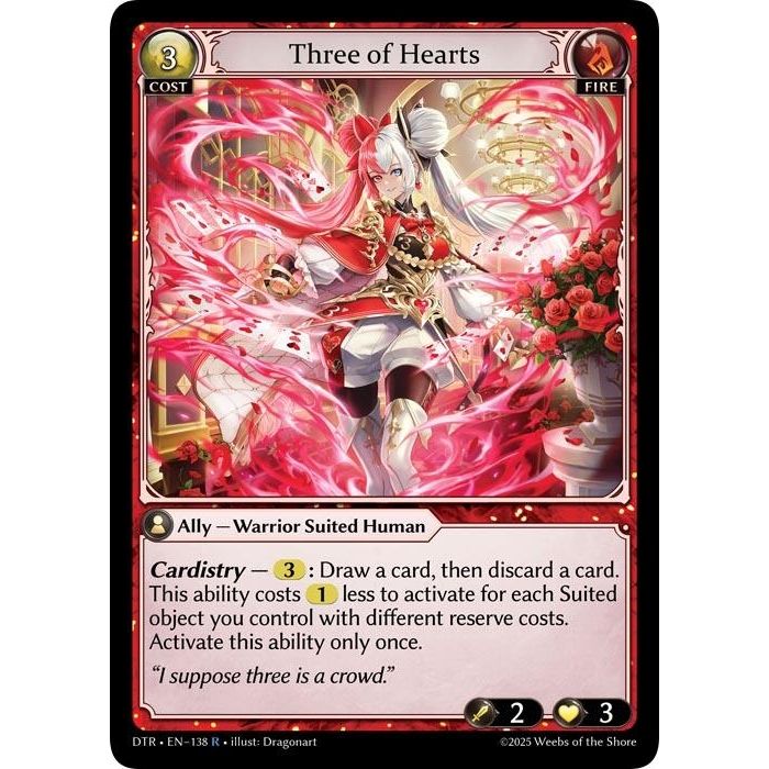 Image for Three of Hearts (138) (DTR1E) - Grand Archive TCG