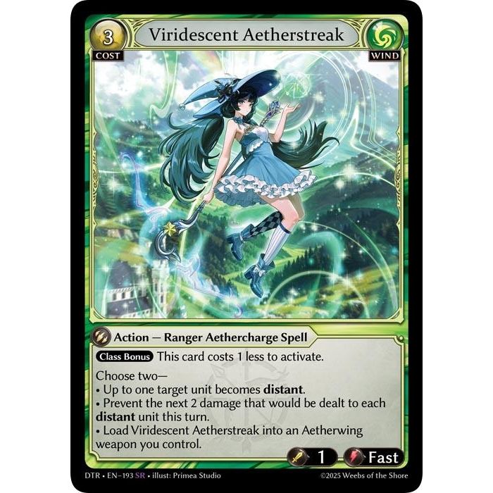 Image for Viridescent Aetherstreak (193) (DTR1E) - Grand Archive TCG