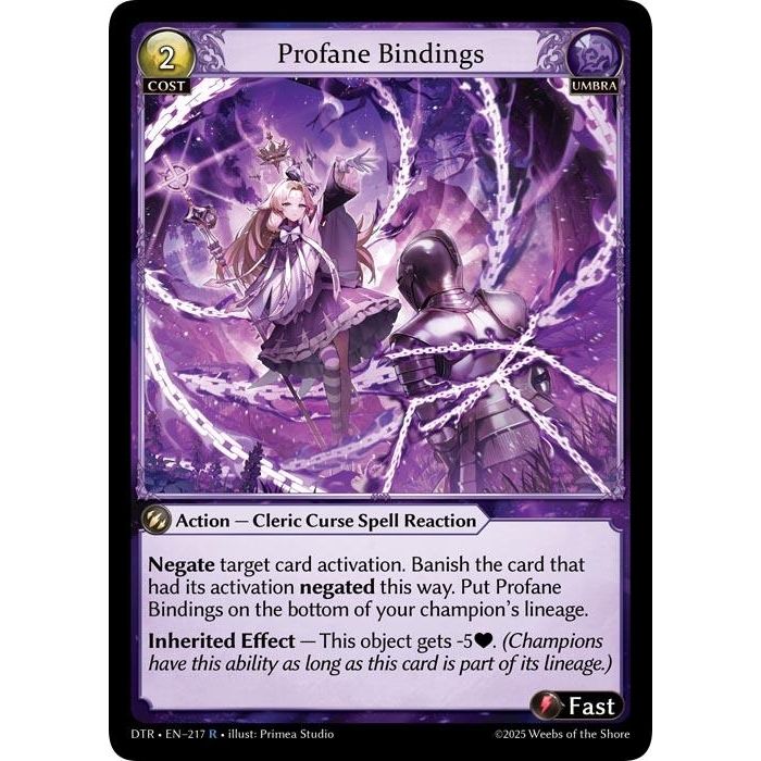 Image for Profane Bindings (217) (DTR1E) - Grand Archive TCG