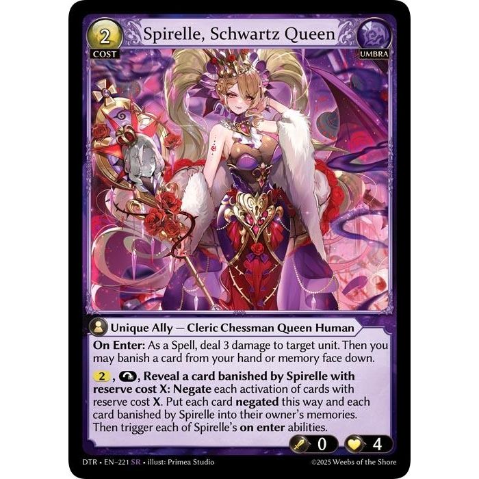 Image for Spirelle, Schwartz Queen (221) (DTR1E) - Grand Archive TCG
