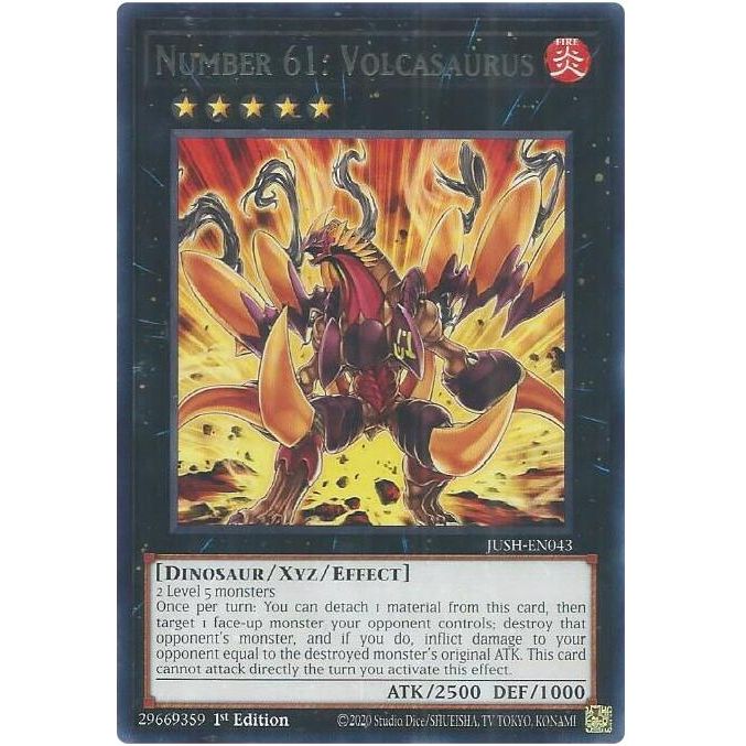 Image for Number 61: Volcasaurus (JUSH-EN043) (JUSH) - YuGiOh