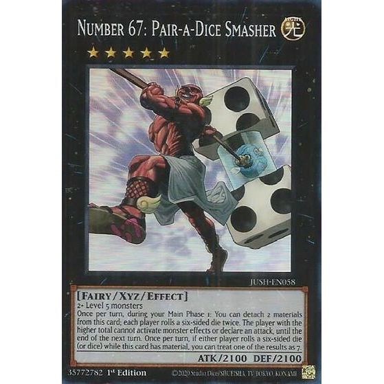 Image for Number 67: Pair-a-Dice Smasher (Super Rare) (JUSH-EN058) (JUSH) - YuGiOh