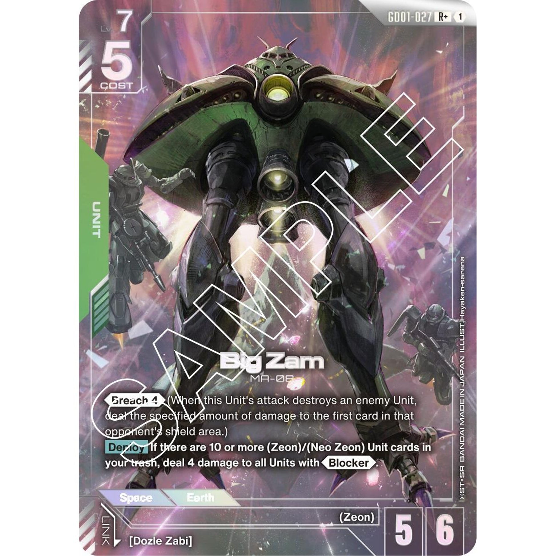 Image for Big Zam (R+) (GD01-027) (GD01) - Gundam Card Game