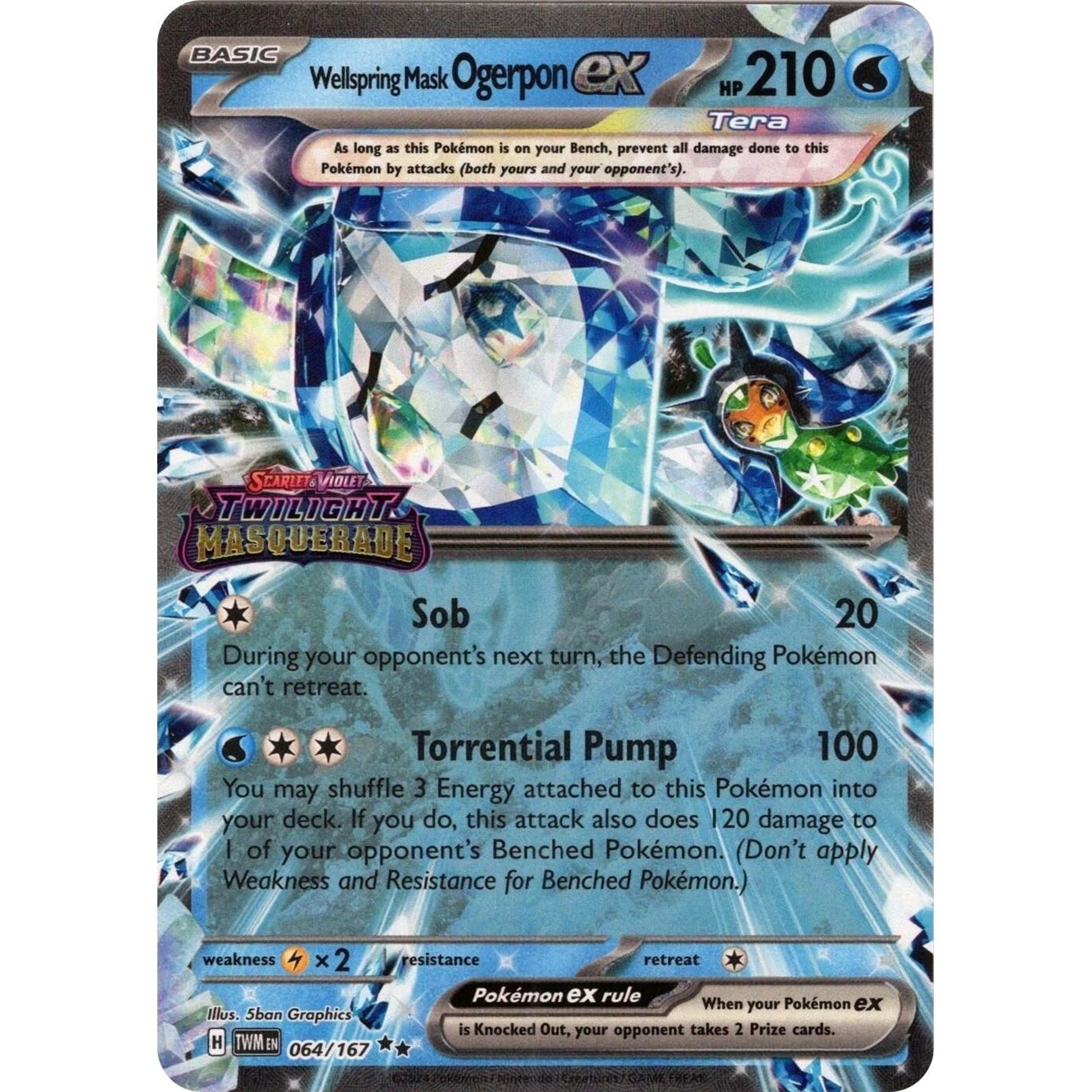 Image for Wellspring Mask Ogerpon ex (Twilight Masquerade Stamp) (064/167) (MCAP) - Pokemon
