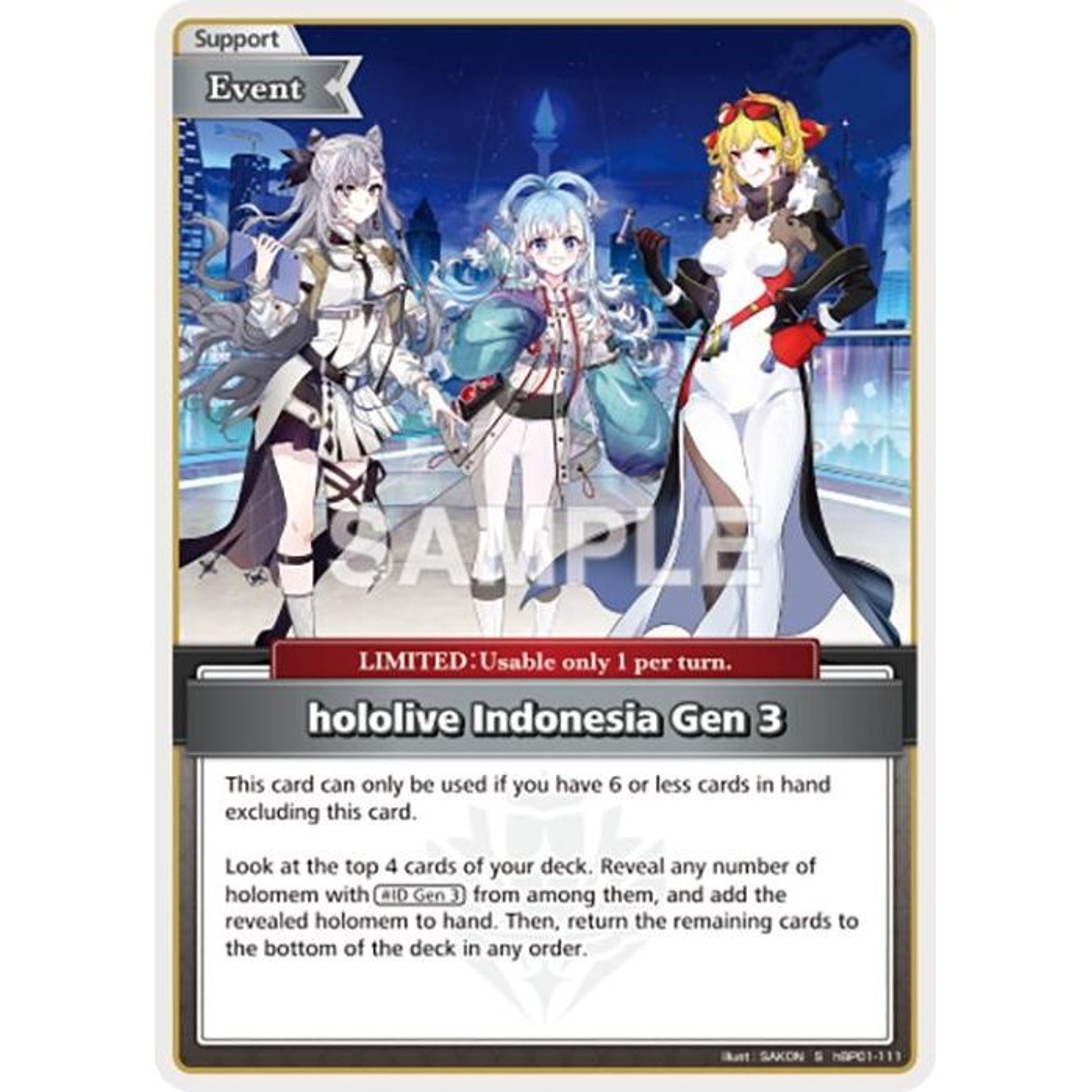 Image for hololive Indonesia Gen  (S) (hBP01-111) (BP01E) - hololive OFFICIAL CARD GAME
