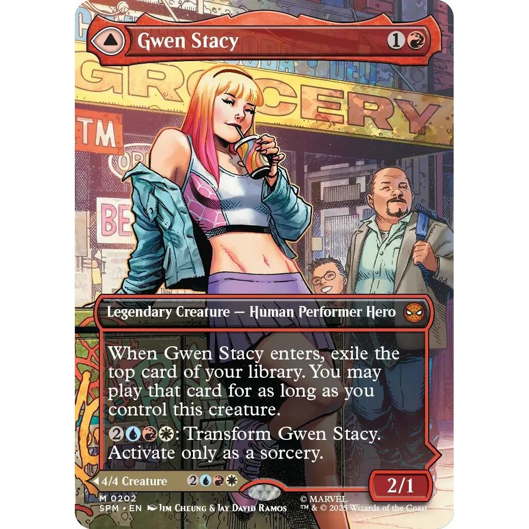 Image for Gwen Stacy (0202) (Borderless) (202) (SPM) - Magic: The Gathering