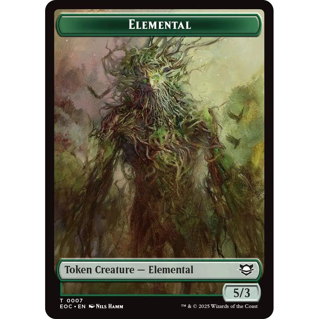 Image for Elemental (0007) // Golem (0014) Double-Sided Token (7 // 14) (EOC) - Magic: The Gathering