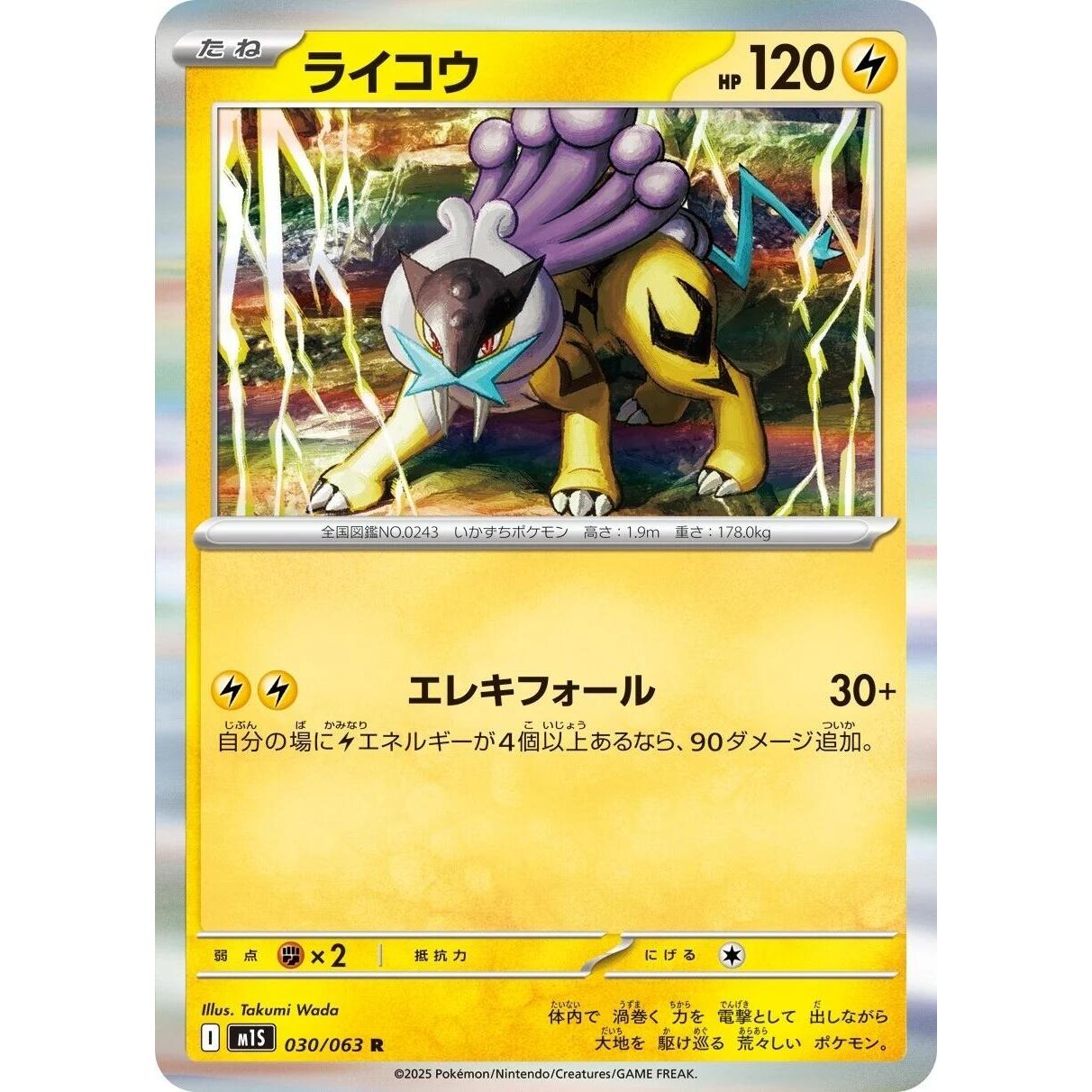 Image for Raikou (030/063) (m1S) - Pokemon Japan