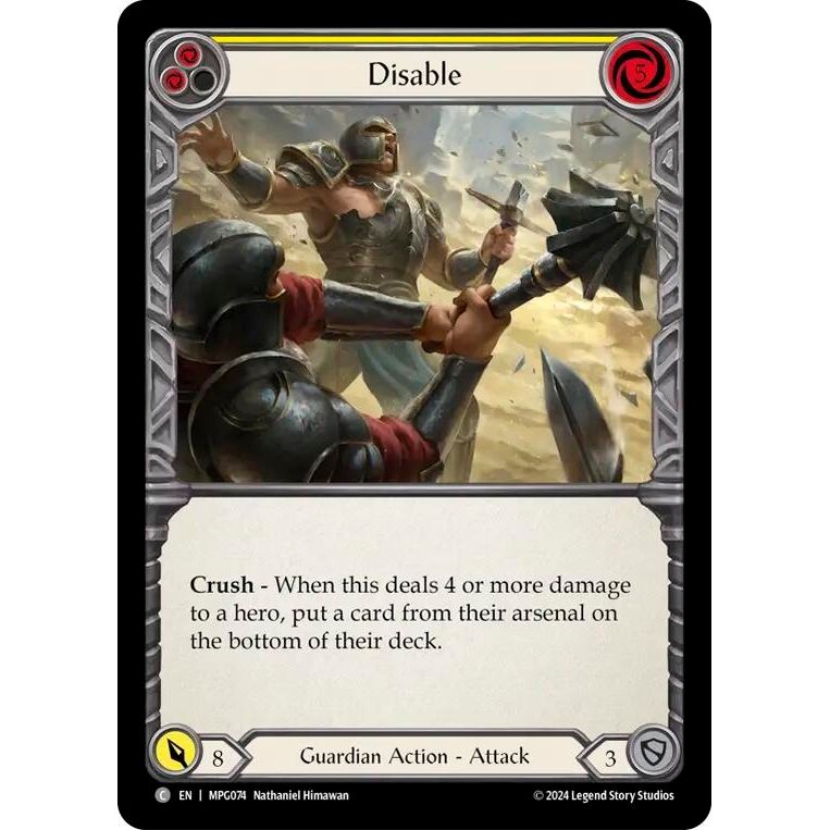 Image for Disable (Yellow) (MPG074) - Flesh and Blood TCG