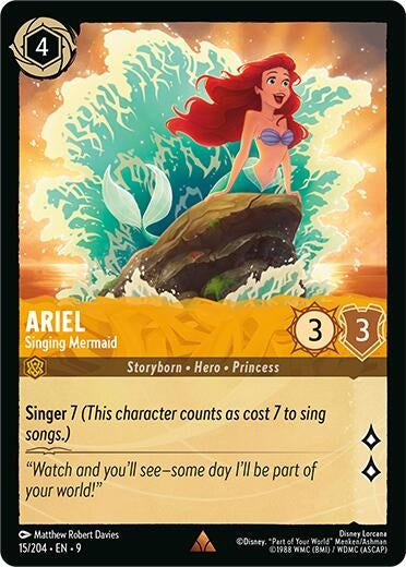 Image for Ariel - Singing Mermaid (15/204) (9) - Disney Lorcana
