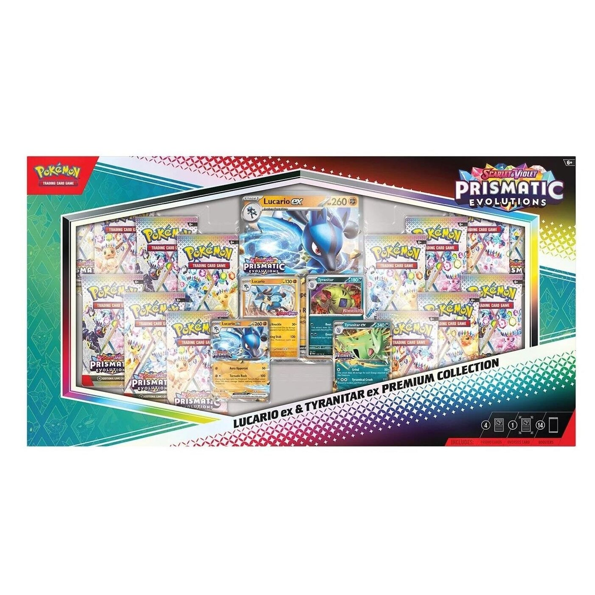 Image for Prismatic Evolutions Lucario ex & Tyranitar ex Premium Collection (Sam's Club) - Pokemon
