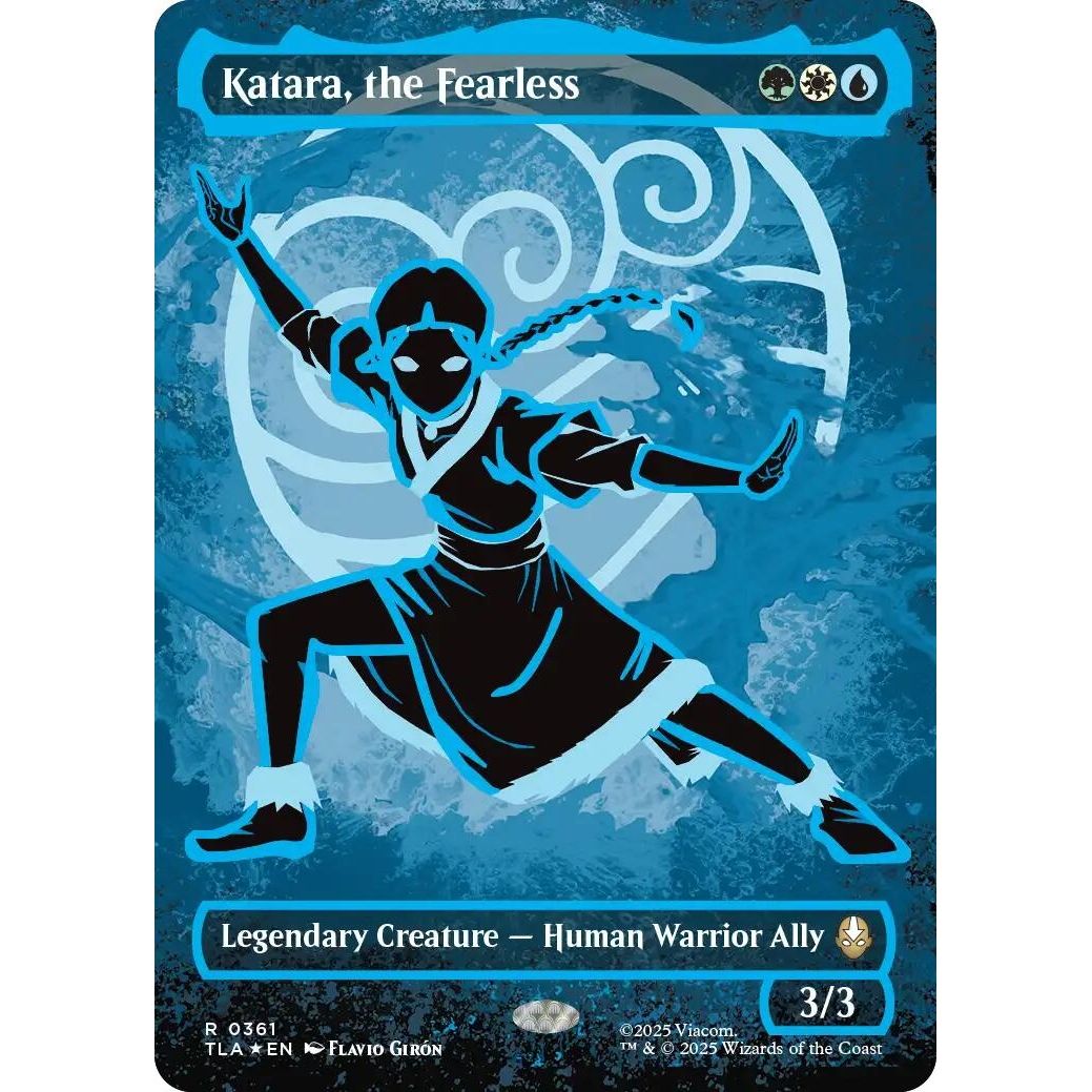 Image for Katara, the Fearless (Borderless Battle Pose) (361) (TLA) - Magic: The Gathering