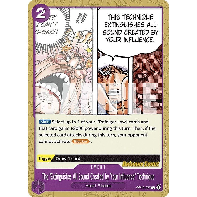 Image for The "Extinguishes All Sound Created by Your Influence" Technique (OP12-077) (OP12 RE) - One Piece Card Game