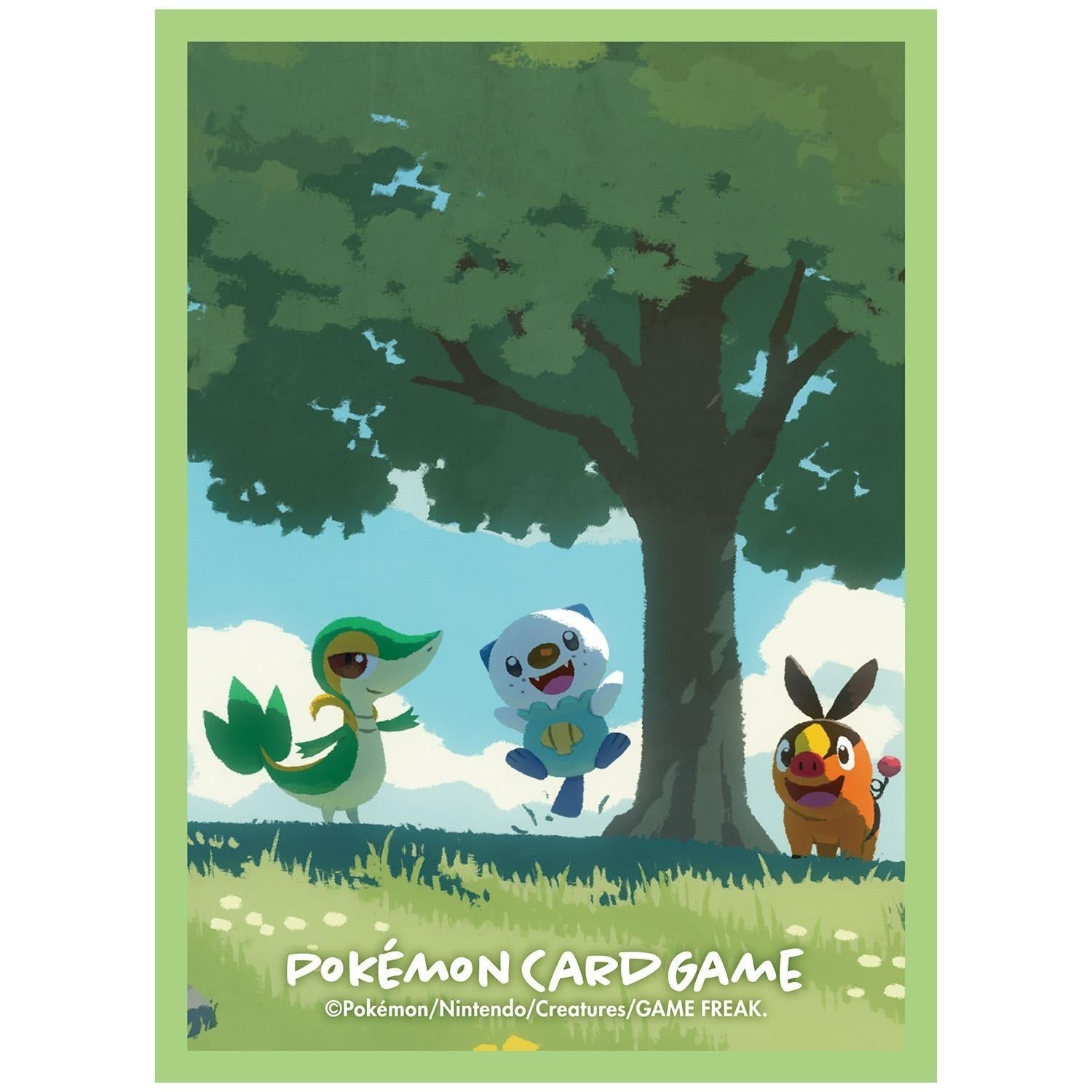 Image for Pokemon TCG: Pokemon Center Exclusive Card Sleeves - Snivy & Pokabu & Oshawott (64-Pack) - Card Sleeves