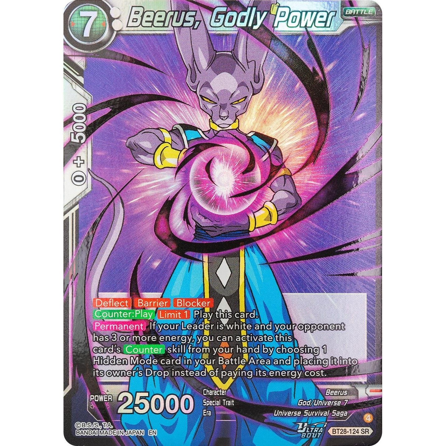 Image for Beerus, Godly Power (BT28-124) (BT28) - Dragon Ball Super: Masters