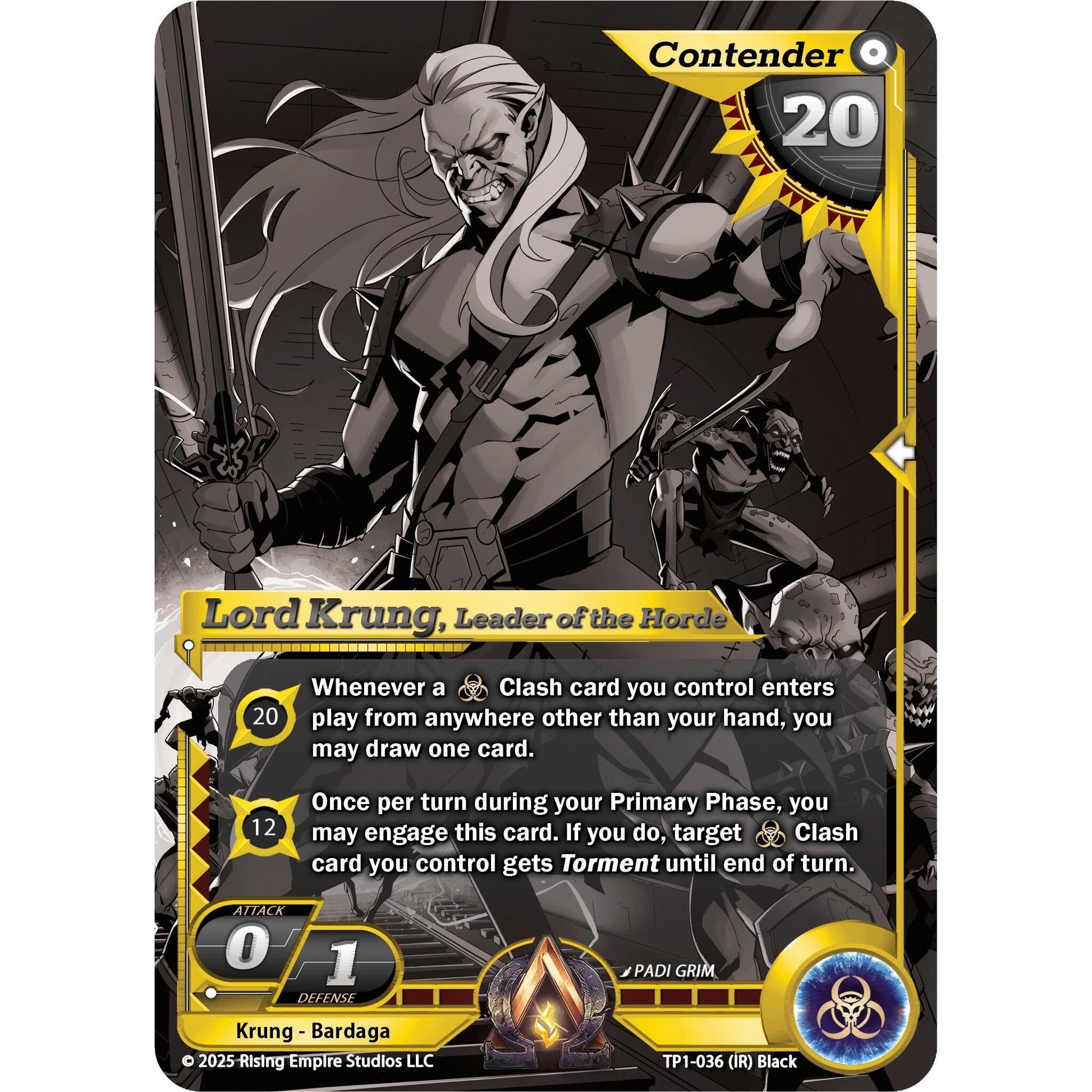Image for Lord Krung, Leader of the Horde (Monochrome) (TP1-036) (TP1) - Alpha Clash