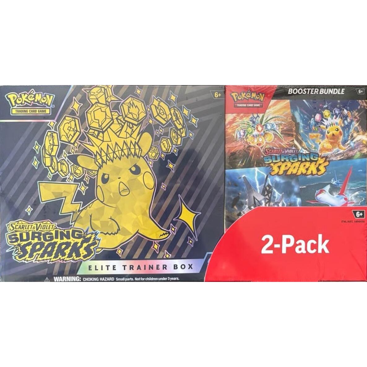 Image for Costco Pokemon Surging Sparks 2-Pack Trainer Box and Booster Bundle - Pokemon