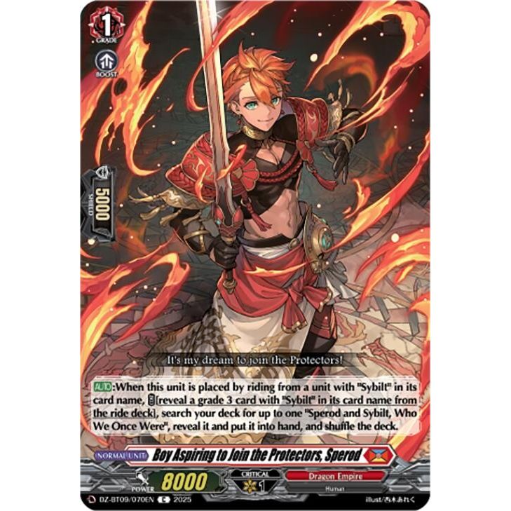 Image for Boy Aspiring to Join the Protectors, Sperod (DZ-BT09/070EN) (DZ-BT09) - Cardfight Vanguard