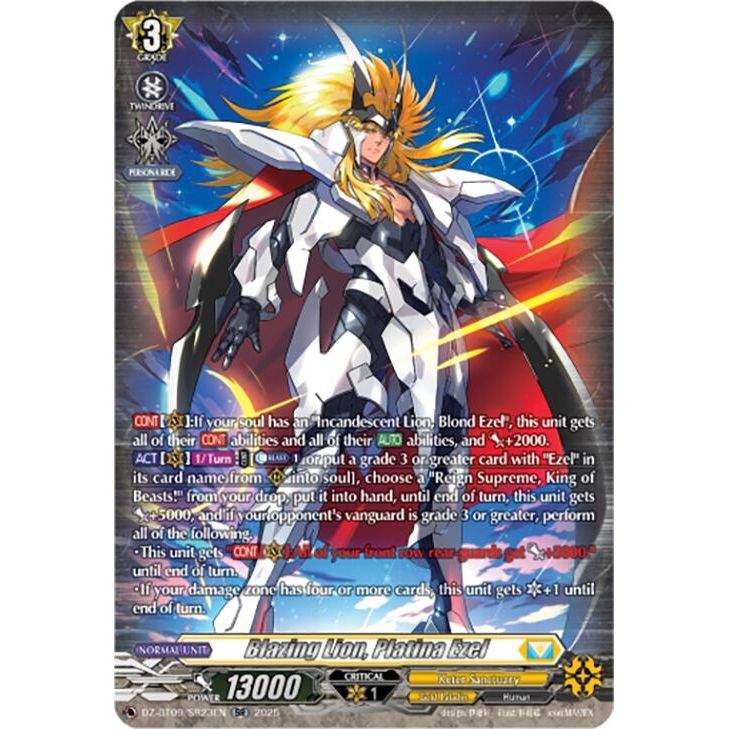 Image for Blazing Lion, Platina Ezel (SR) (DZ-BT09/SR23EN) (DZ-BT09) - Cardfight Vanguard