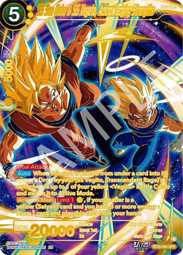 Image for SS Son Goku & SS Vegeta, Acknowledging Strengths (SPR) (BT28-094) (BT28) - Dragon Ball Super: Masters