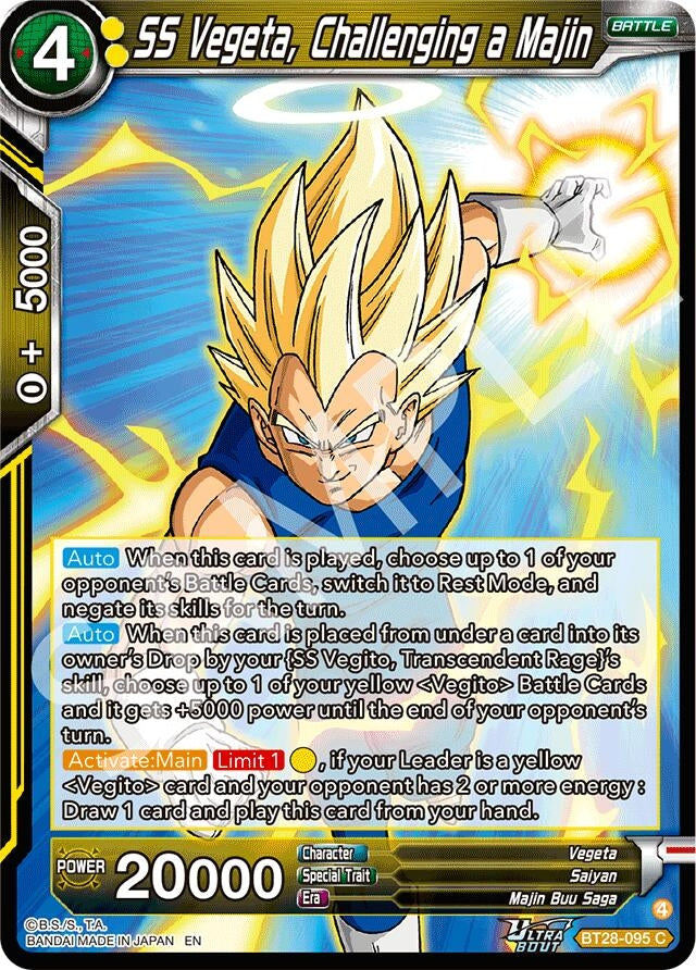 Image for SS Vegeta, Challenging a Majin (BT28-095) (BT28) - Dragon Ball Super: Masters