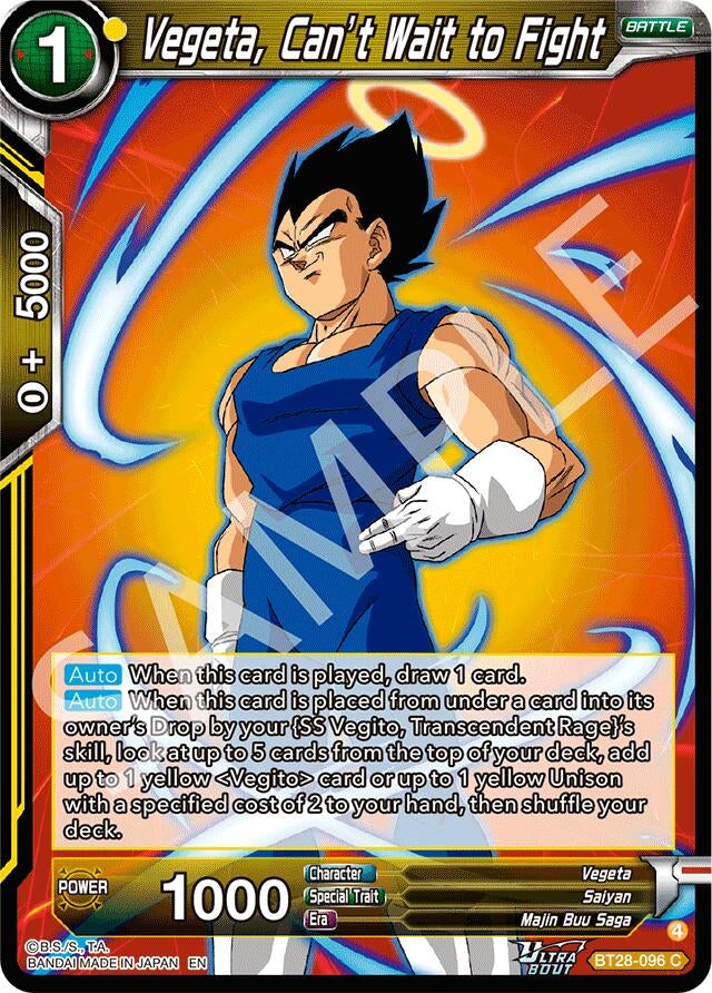 Image for Vegeta, Can’t Wait to Fight (BT28-096) (BT28) - Dragon Ball Super: Masters